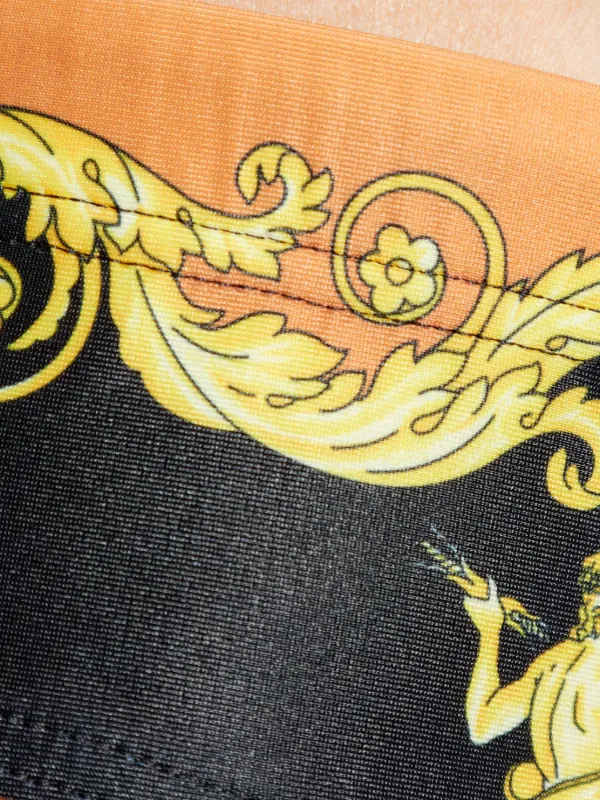 Versace Signature Baroccoflage Print Swim Trunks | Black | FARFETCH
