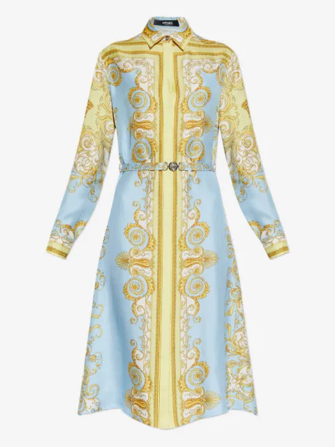 Versace Medusa-buckle printed midi dress