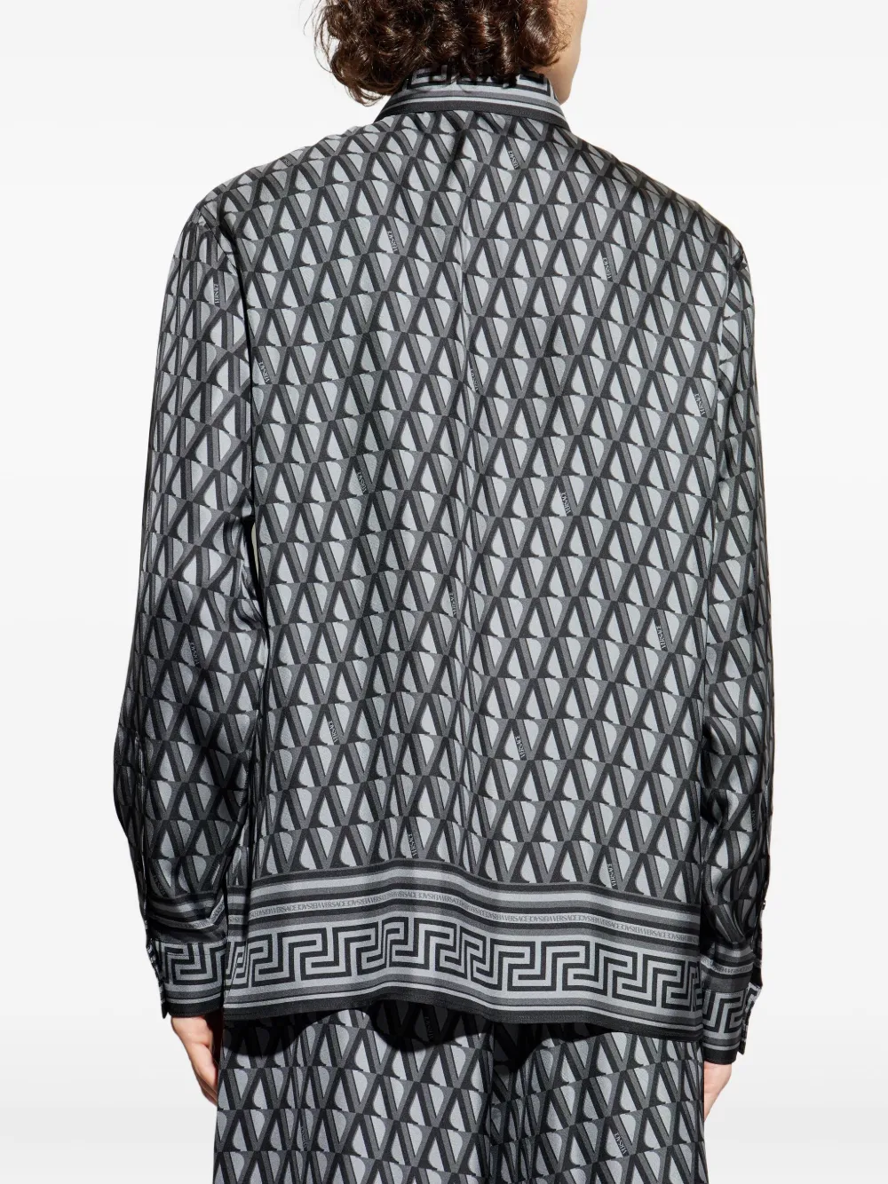 Versace Overhemd met geometrisch patroon Grijs