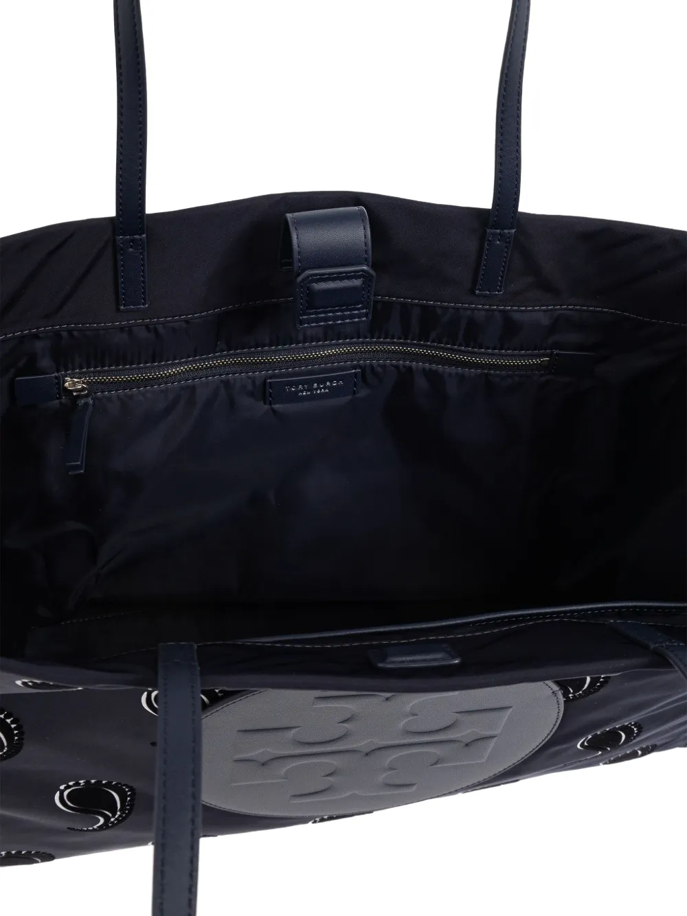 Tory Burch Ella Paisley-pattern Double T Motif Tote Bag In Blue