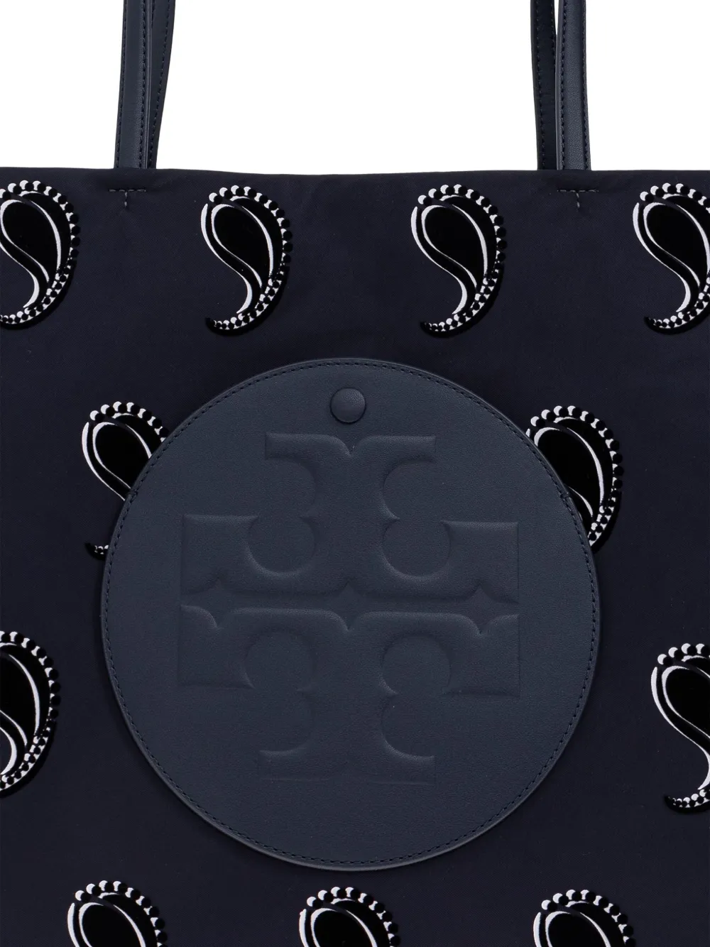 Tory Burch Ella Paisley-pattern Double T Motif Tote Bag In Blue
