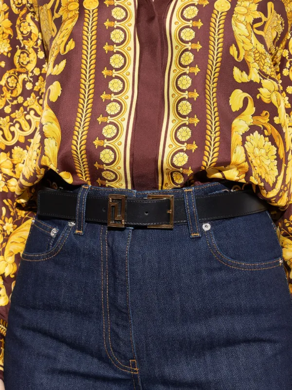 Versace Greca Goddess Leather Belt | Black | FARFETCH display picture 2