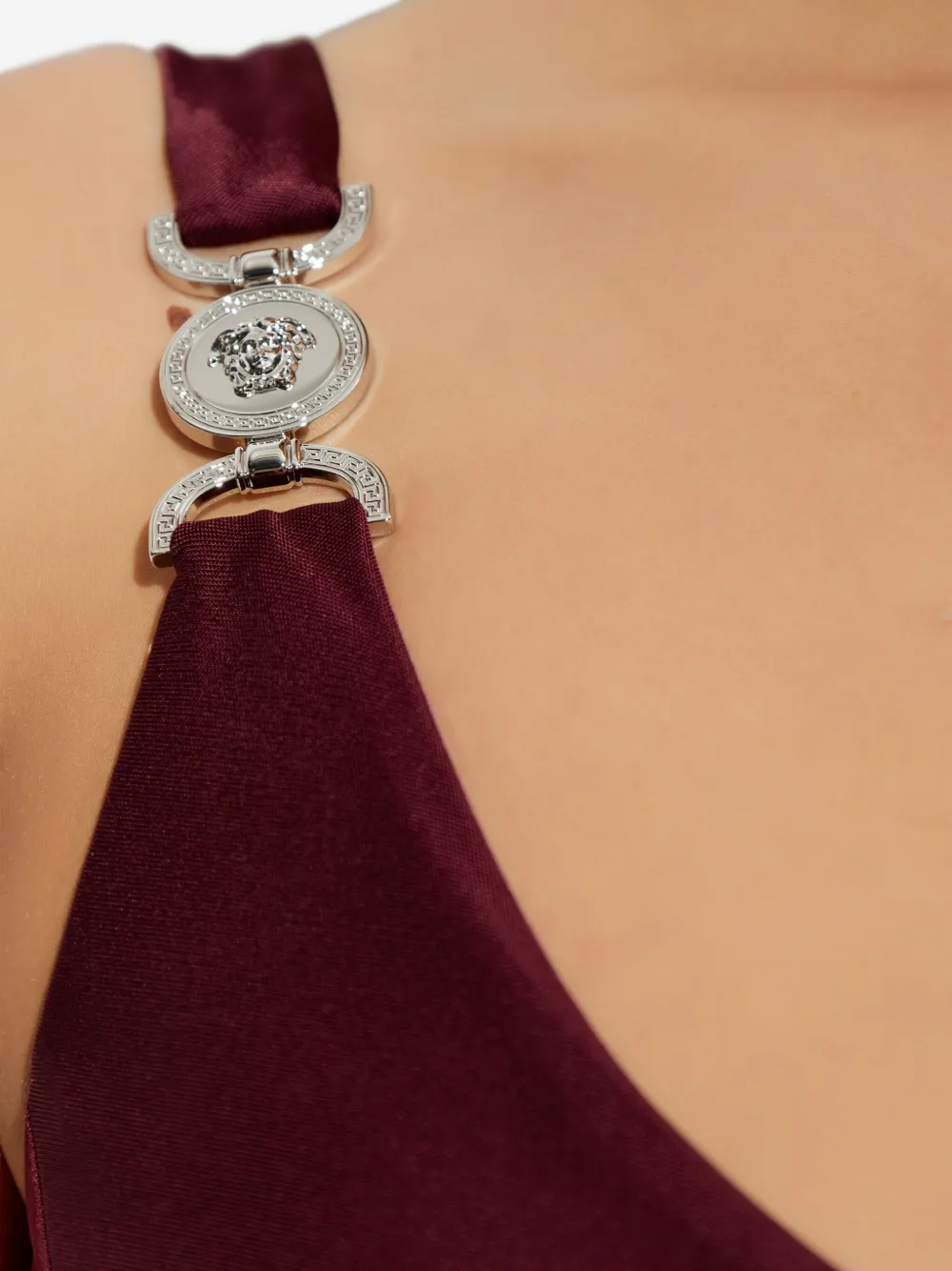 Versace Viscose-jersey Draped Bodysuit In Red