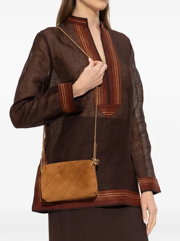 Tory Burch ショルダーバッグ ブラウン Tory Burch quilted-motif Chain Crossbody Bag | Brown | FARFETCH