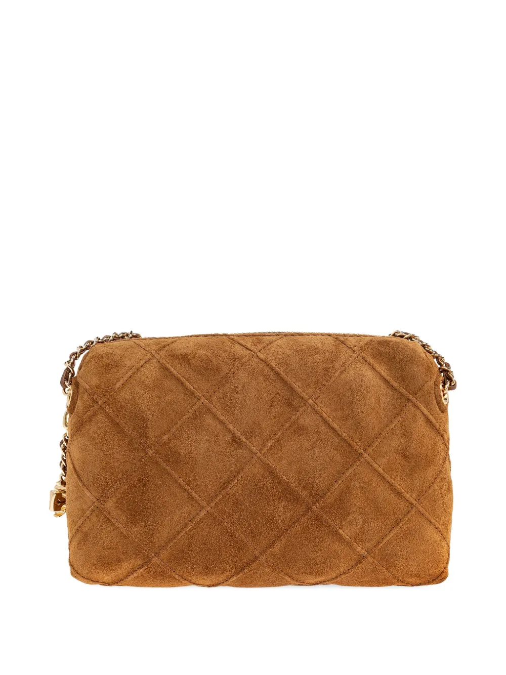 Tory Burch Quilted-motif Chain Crossbody Bag In Brown