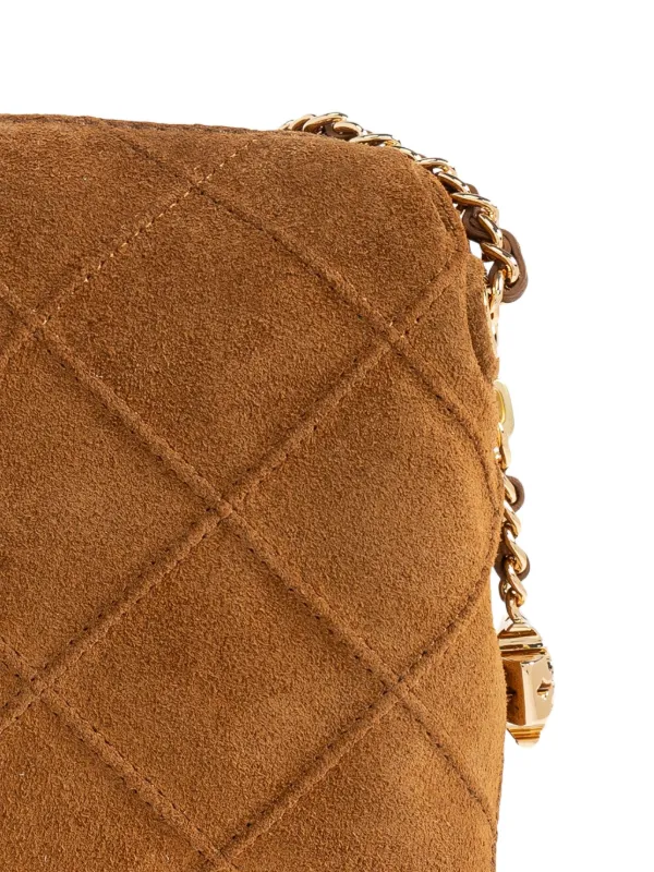 Tory Burch quilted-motif Chain Crossbody Bag | Brown | FARFETCH