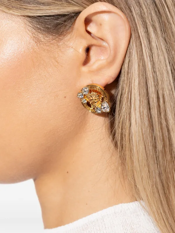 Versace Medusa '95 Crystal Earrings | Gold | FARFETCH