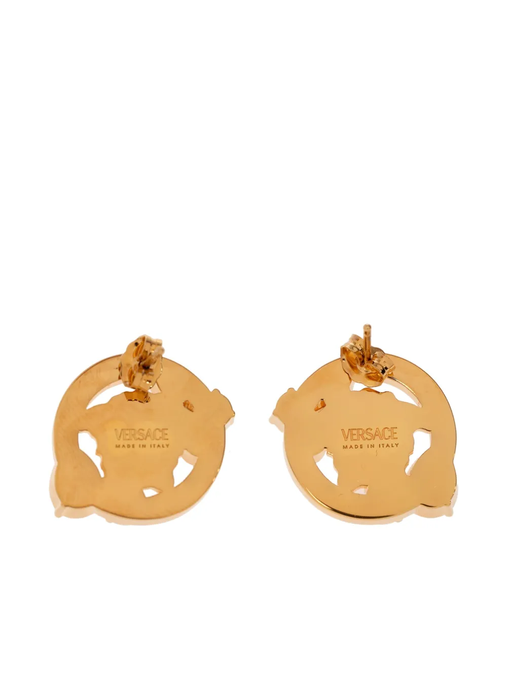 Versace Medusa Head-motif Embellished Earrings In Gold