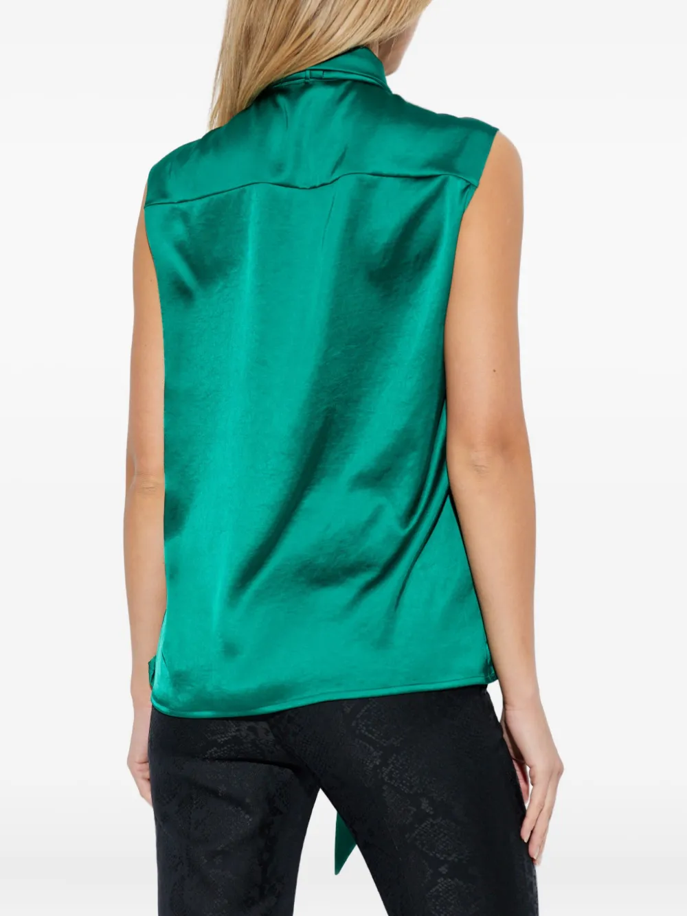 Versace Blouse met striksluiting Groen