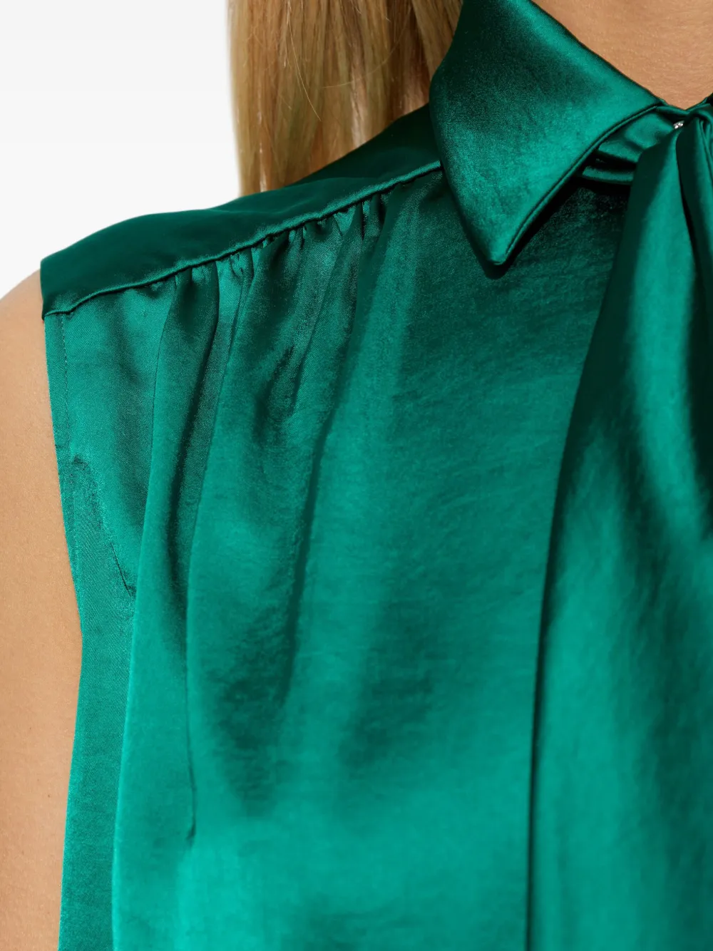 Versace Blouse met striksluiting Groen