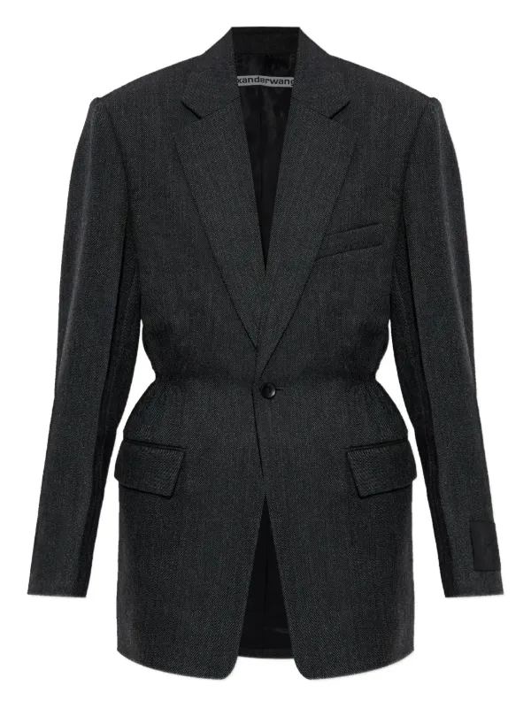 Alexander Wang Elastic-waistband Blazer in Grey