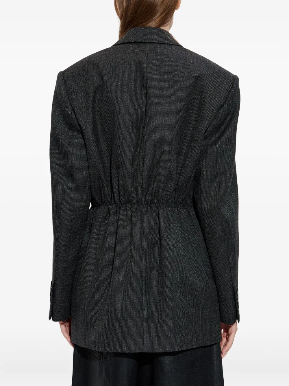 Alexander Wang Elastic-waistband Blazer In Gray