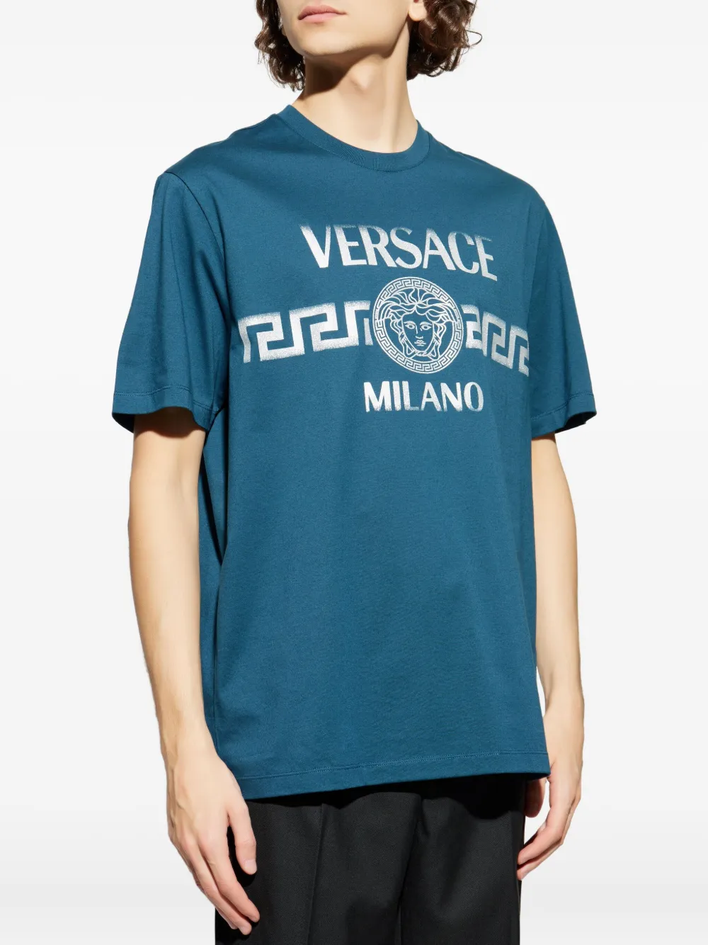 Versace T-shirt met Medusa-print Blauw