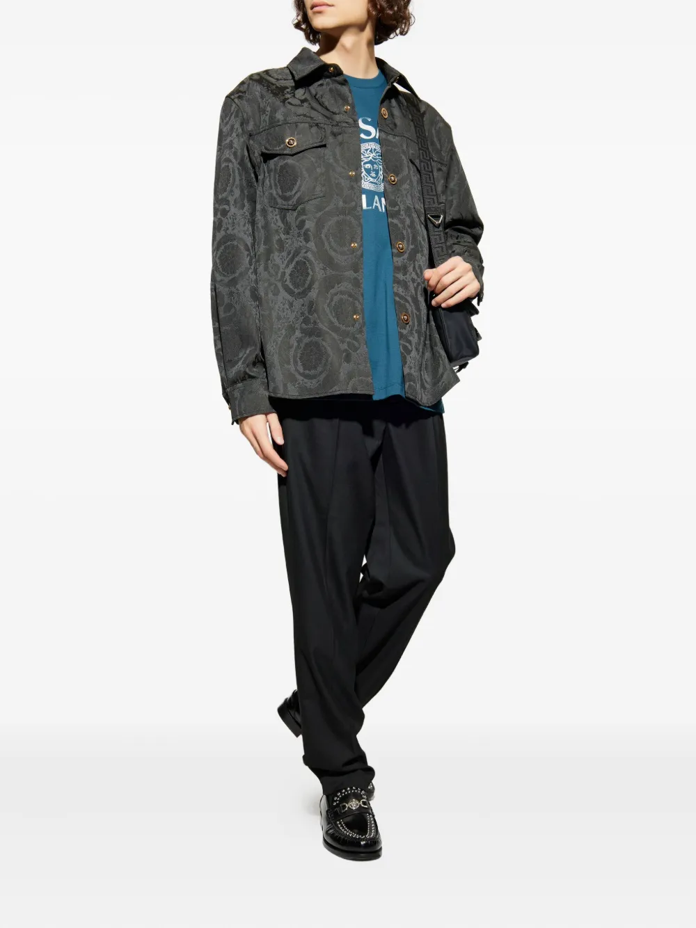 Versace T-shirt met Medusa-print - Blauw