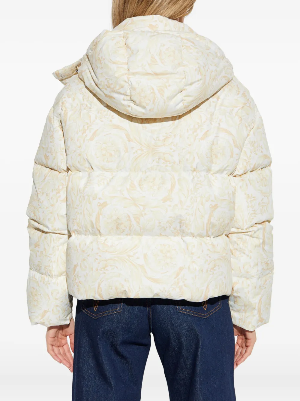 Versace Hooded Zip-fastening Jacket In Neutral