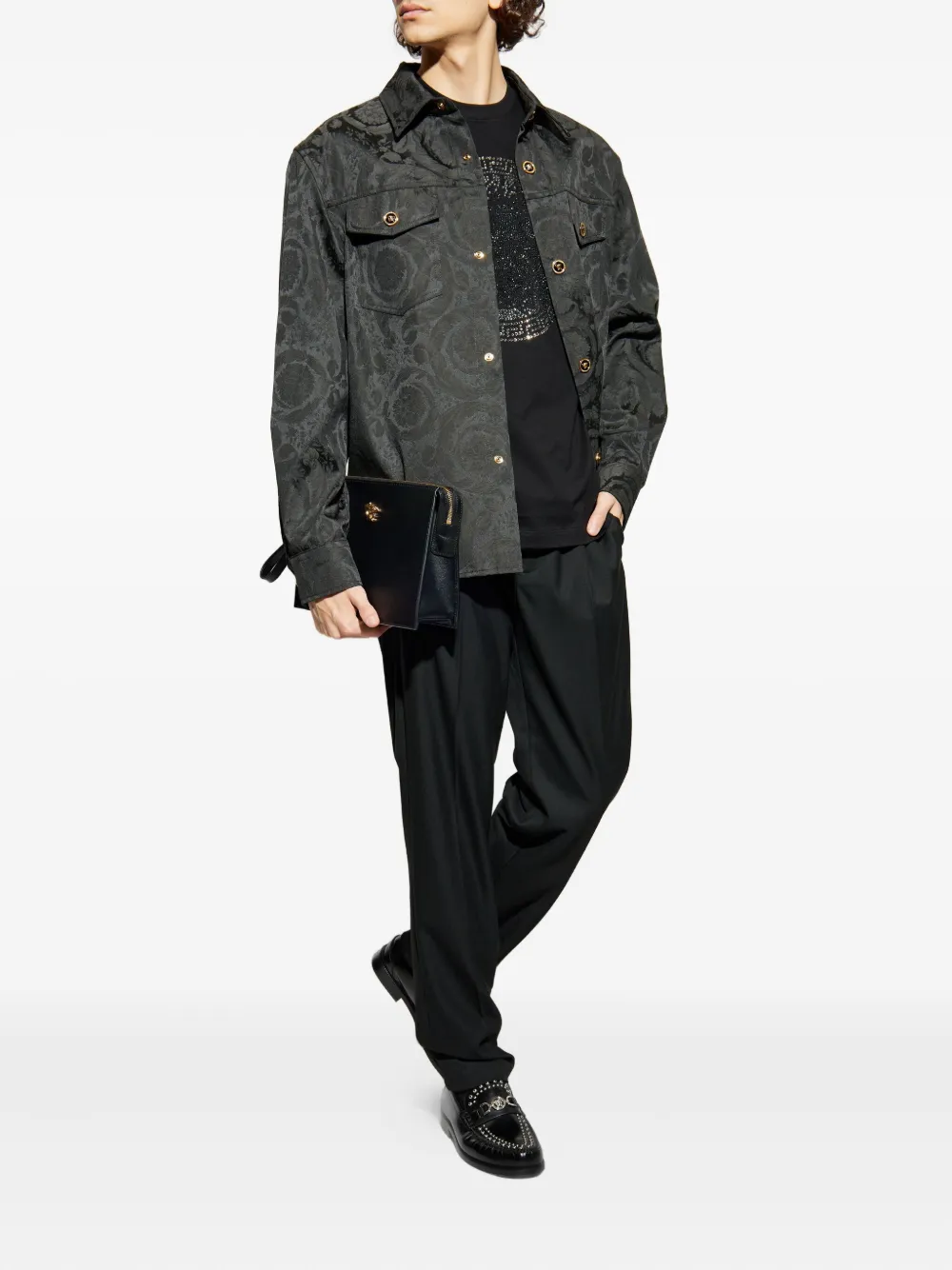 Versace Barocco-print buttoned overshirt | Shirt Jackets | Image 2
