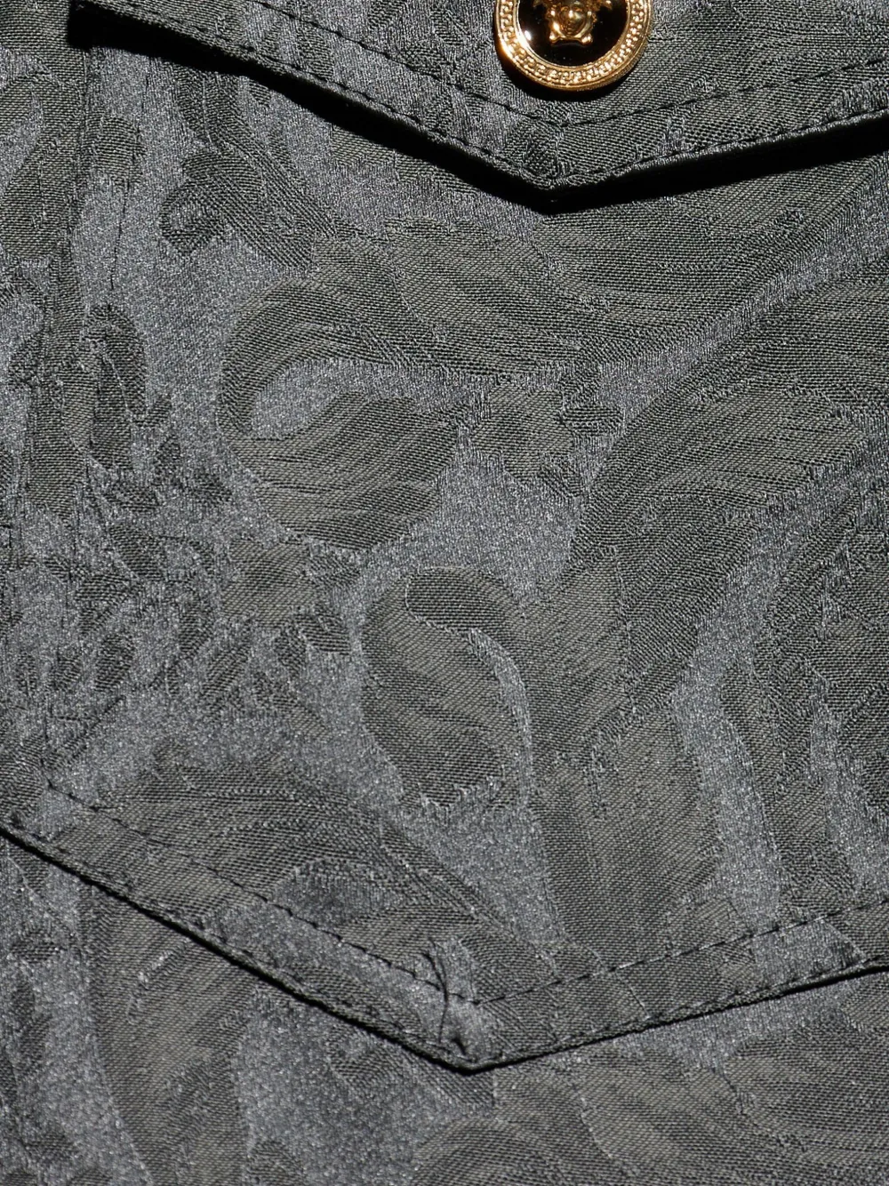 Versace Shirtjack met Barocco-print en knopen Grijs