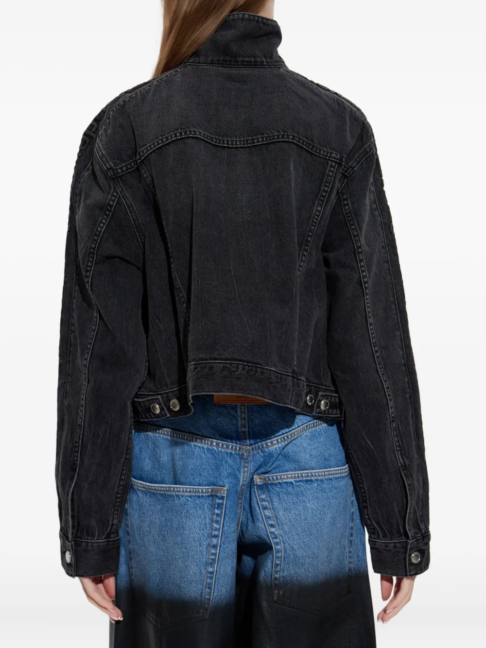 Alexander Wang Zip-up Denim Jacket In Black