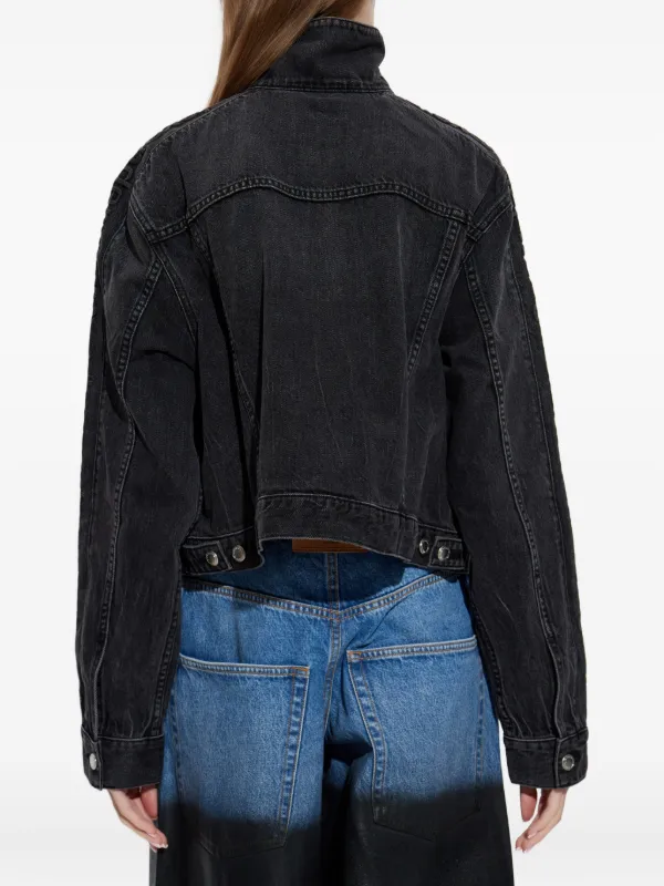 Alexander Wang　デニム ジャケット ジップアップ フード付き Alexander Wang Unisex Rounded Workwear Zip front Jacket - Worn