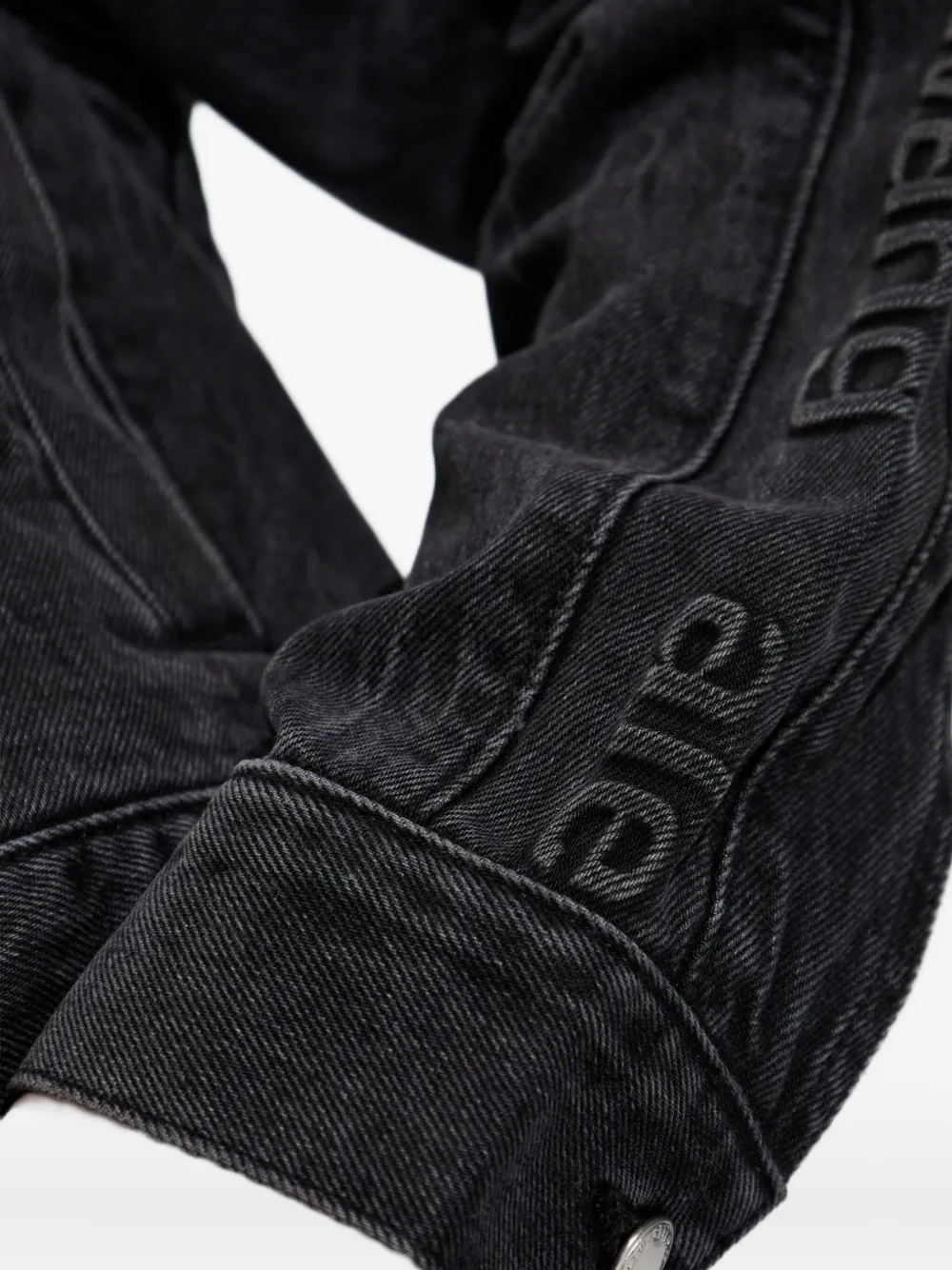 Alexander Wang Zip-up Denim Jacket In Black