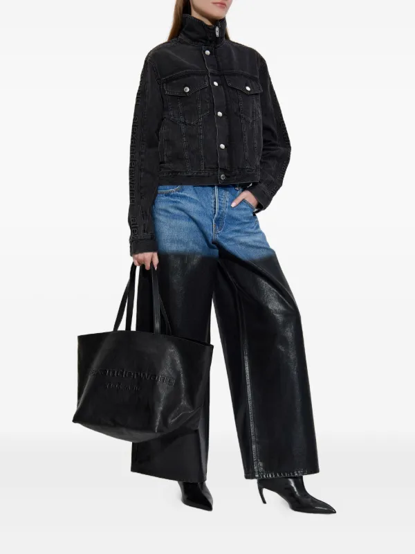 Alexander Wang zip-up Denim Jacket | Black | FARFETCH JO