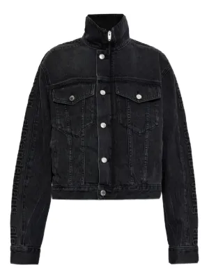 す*す様 alexanderwang ロゴデニムジャケット ブラック 中古・古着通販】ALEXANDER WANG (アレキサンダー・ワン) デニム