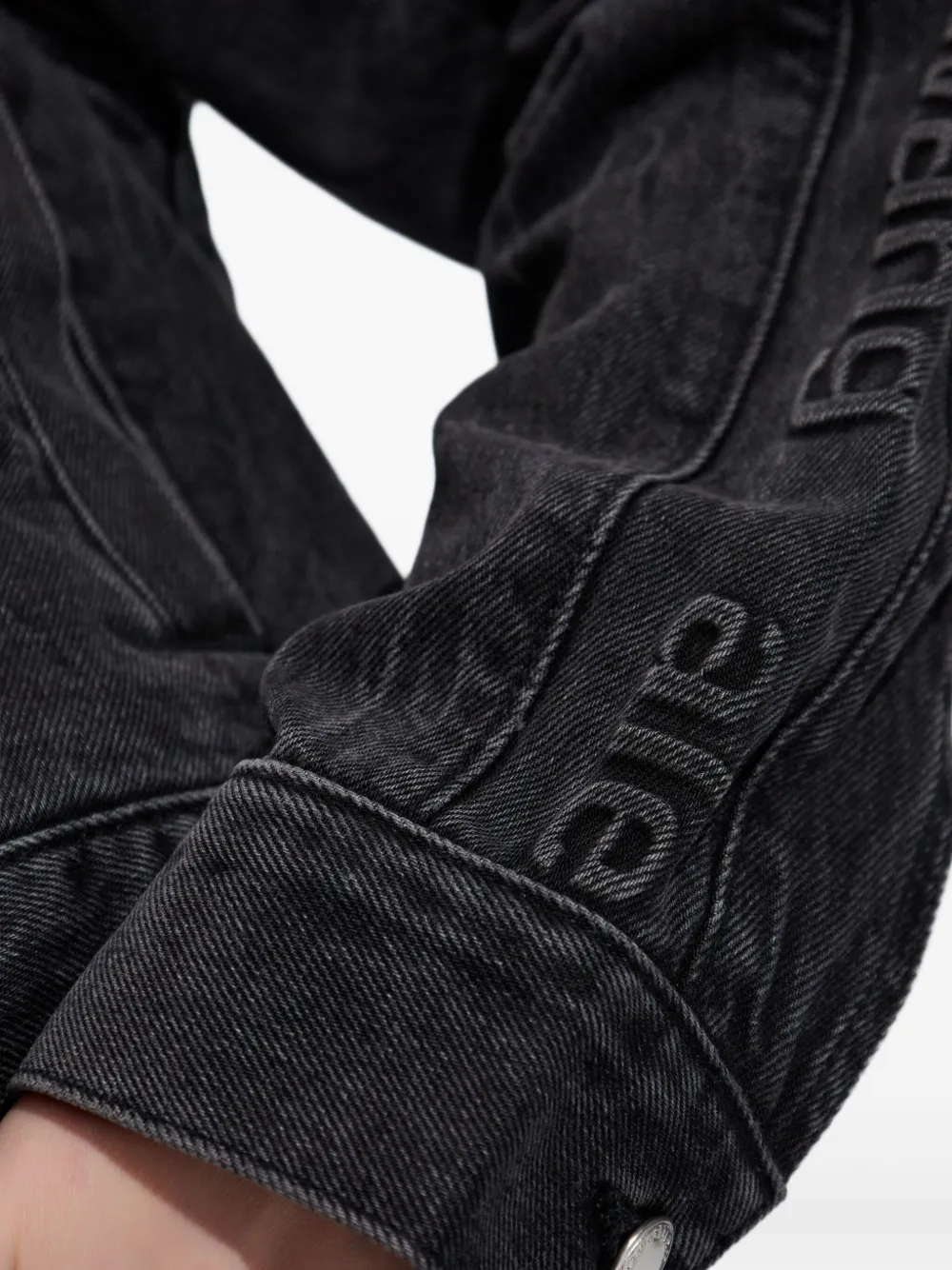 Alexander Wang Denim jack met rits Zwart