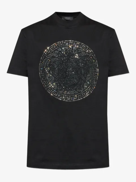 Versace embellished cotton-jersey slim T-shirt