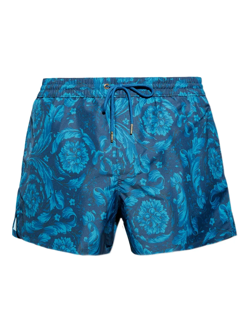 Versace floral-motif drawstring swim shorts - ブルー