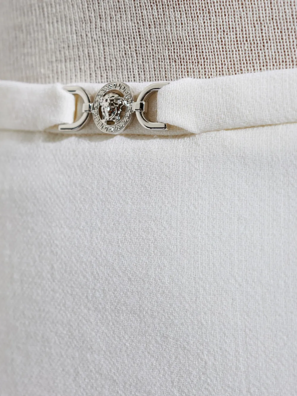 Versace Medusa-buckle Mini Skirt In White