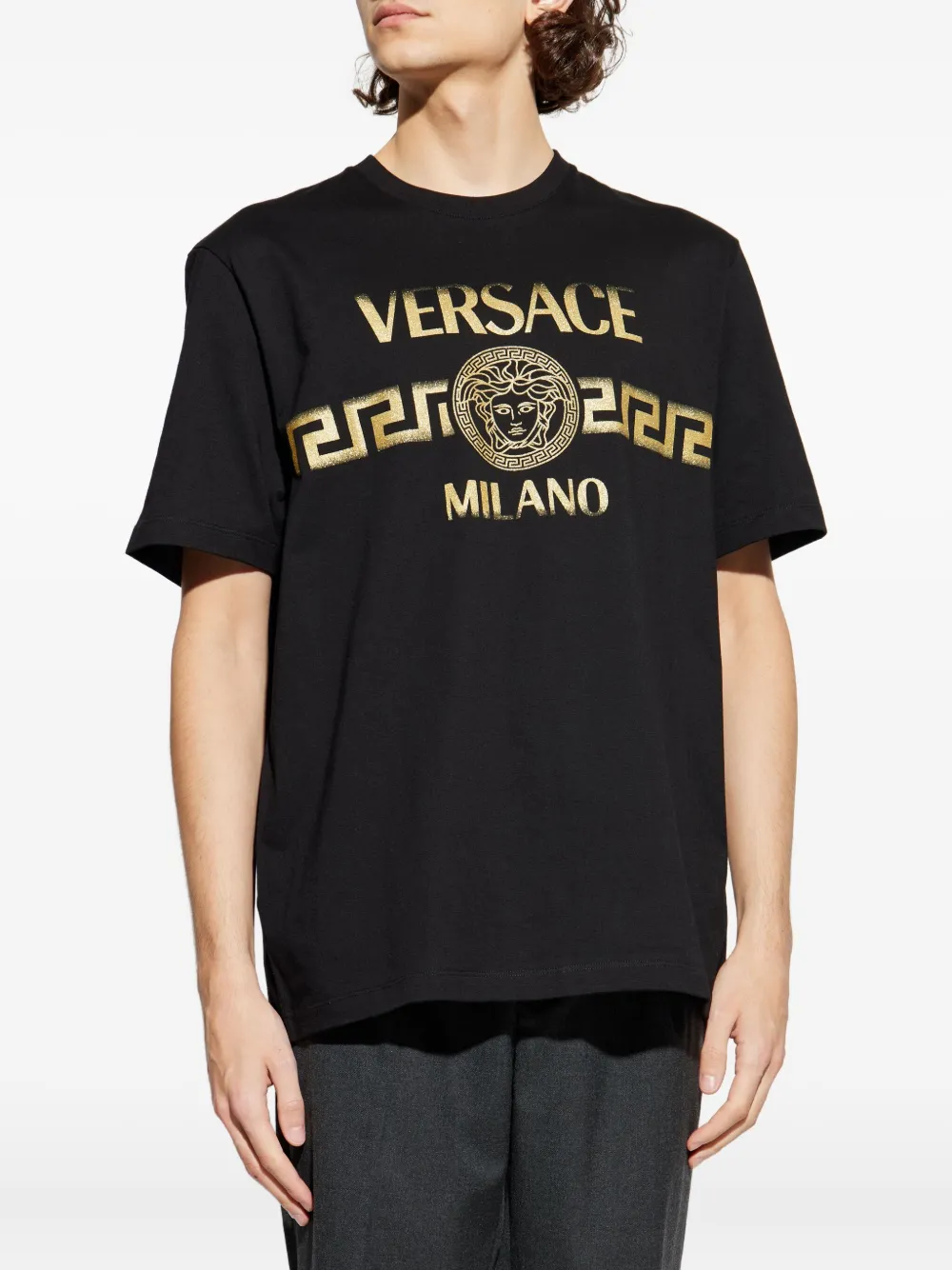 Versace T-shirt met Medusa-print Zwart