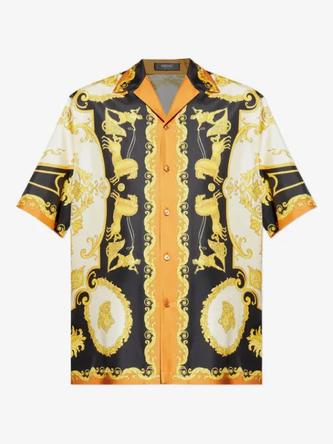Versace printed silk twill regular shirt