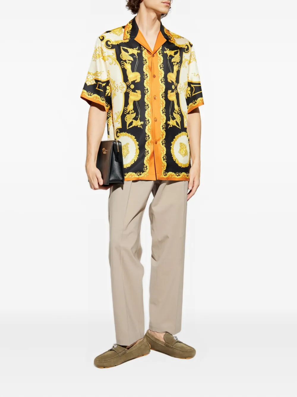 Versace Coral Theatre silk shirt - Zwart
