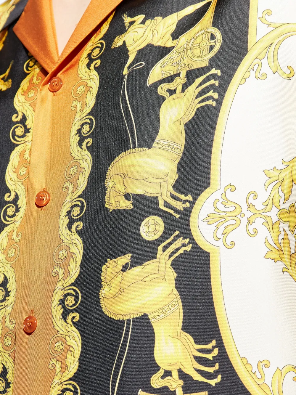 Versace Coral Theatre zijden overhemd Zwart