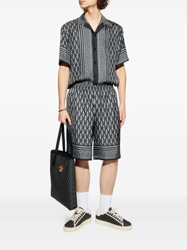 Versace グレカトリム シルクショートパンツ | グレー | FARFETCH JP