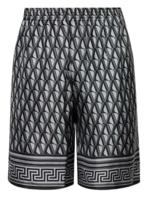 Versace Greca-trim silk shorts