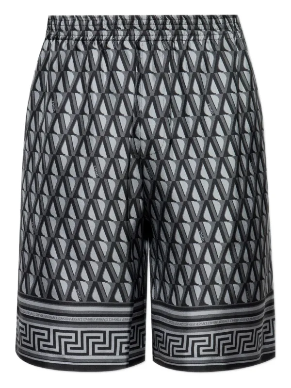 Versace グレカトリム シルクショートパンツ | グレー | FARFETCH JP