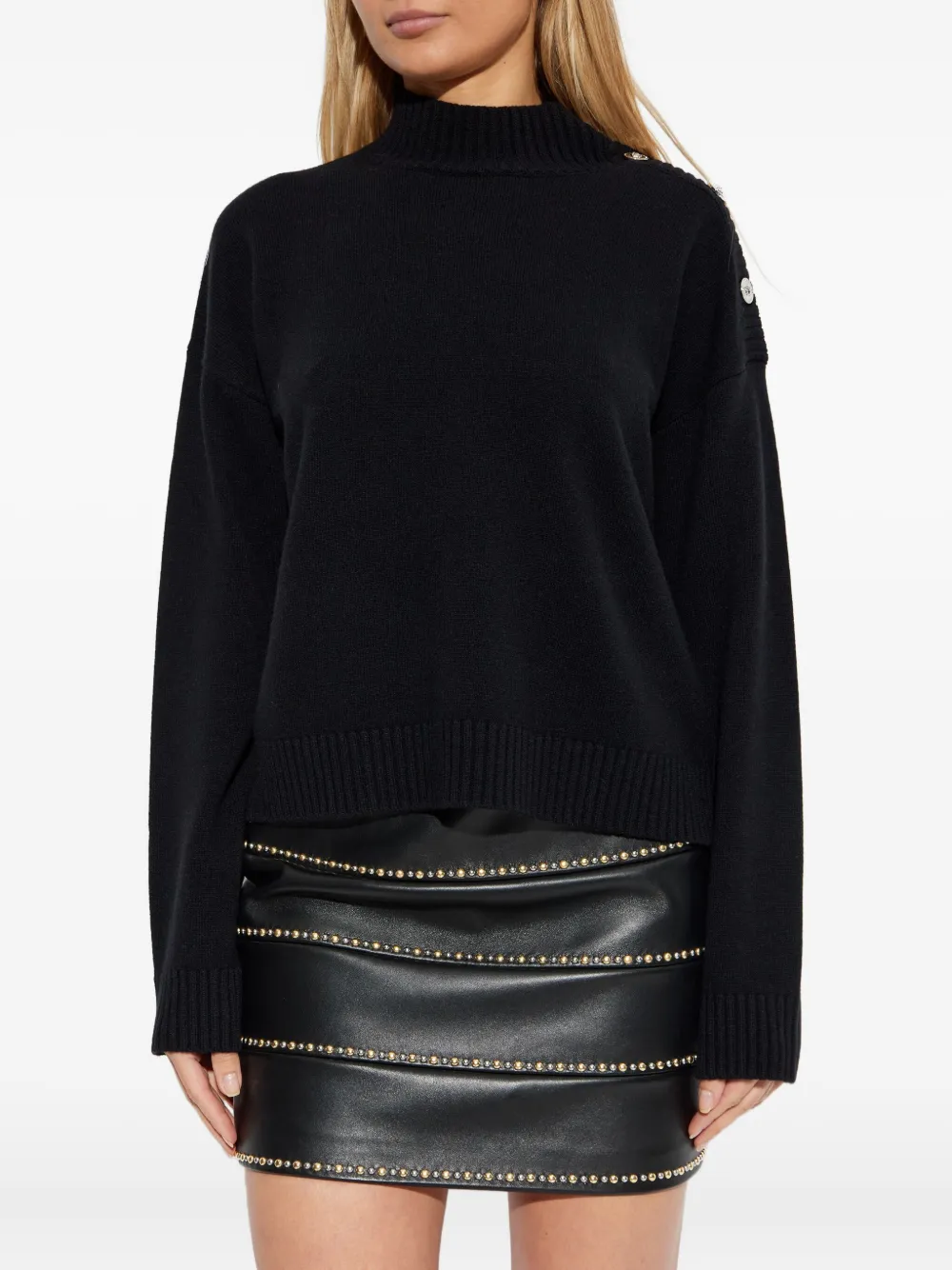 Versace Medusa-button Sweater In Black