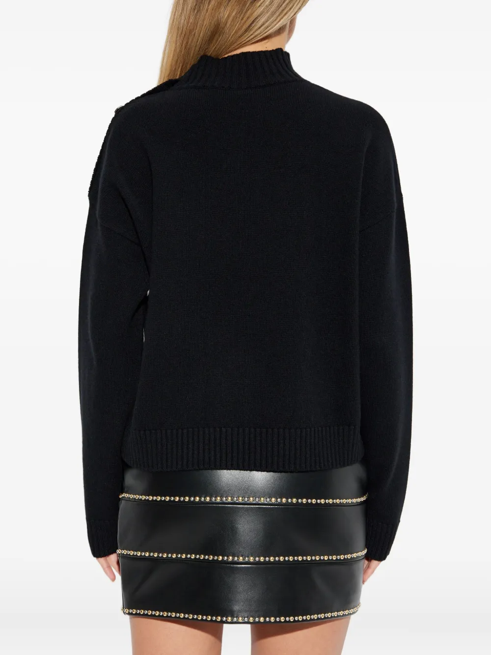 Versace Medusa-button Sweater In Black
