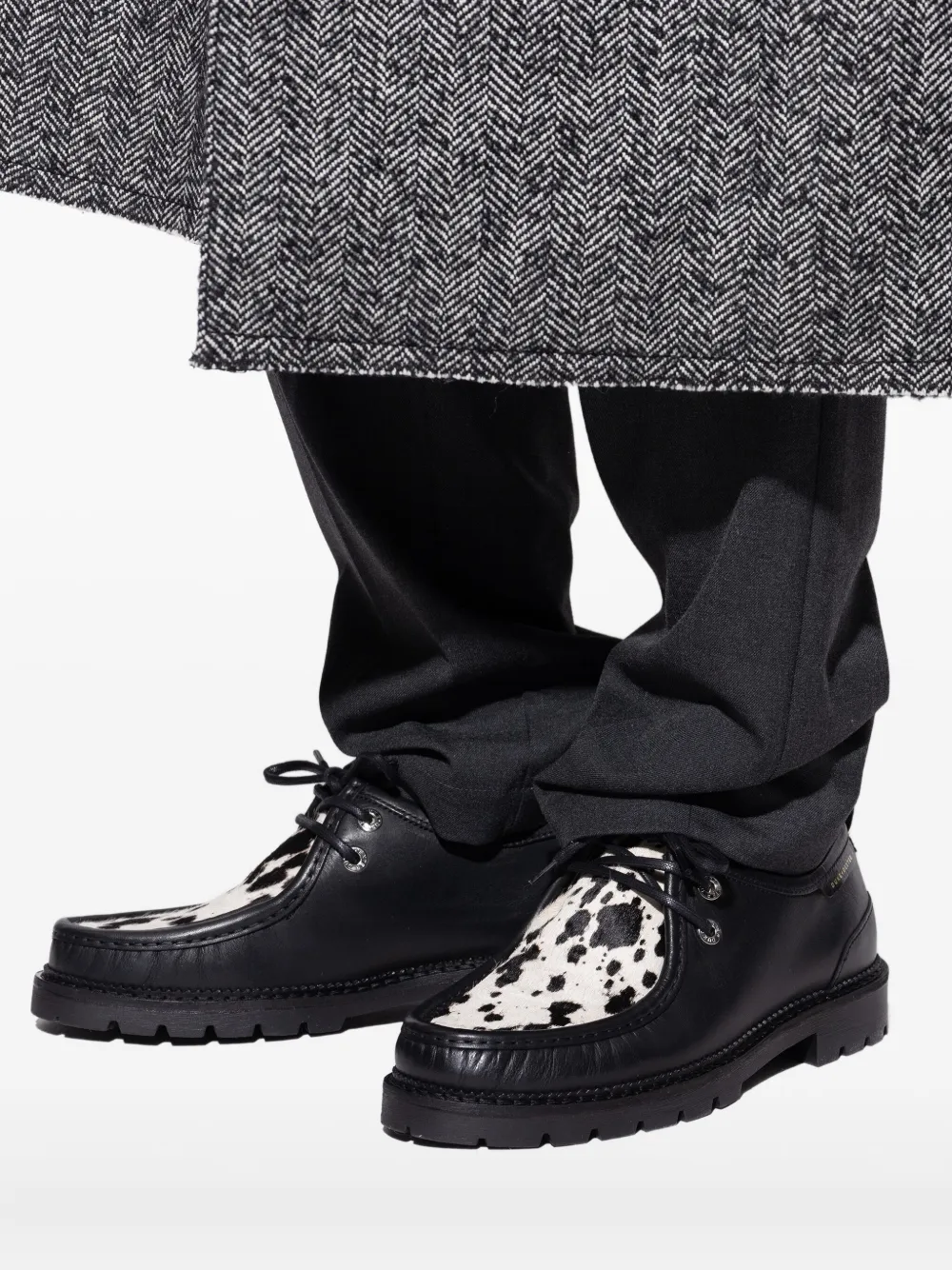 Duke & Dexter 30mm Moby Pony Hair-panelled Derby Shoes In Black