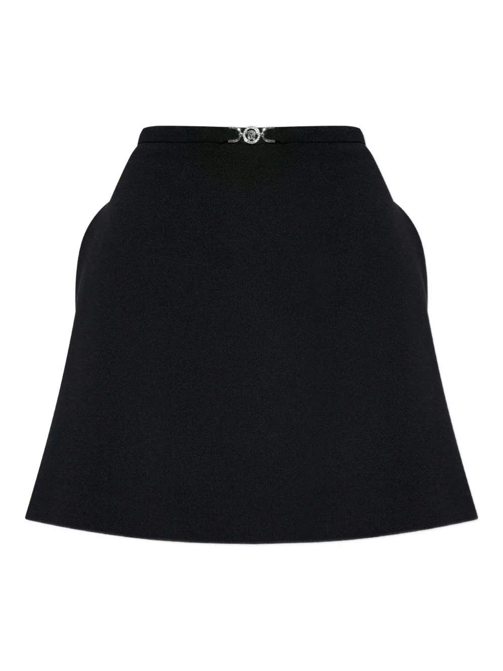 Versace Medusa-head-buckle Mini Skirt In Black