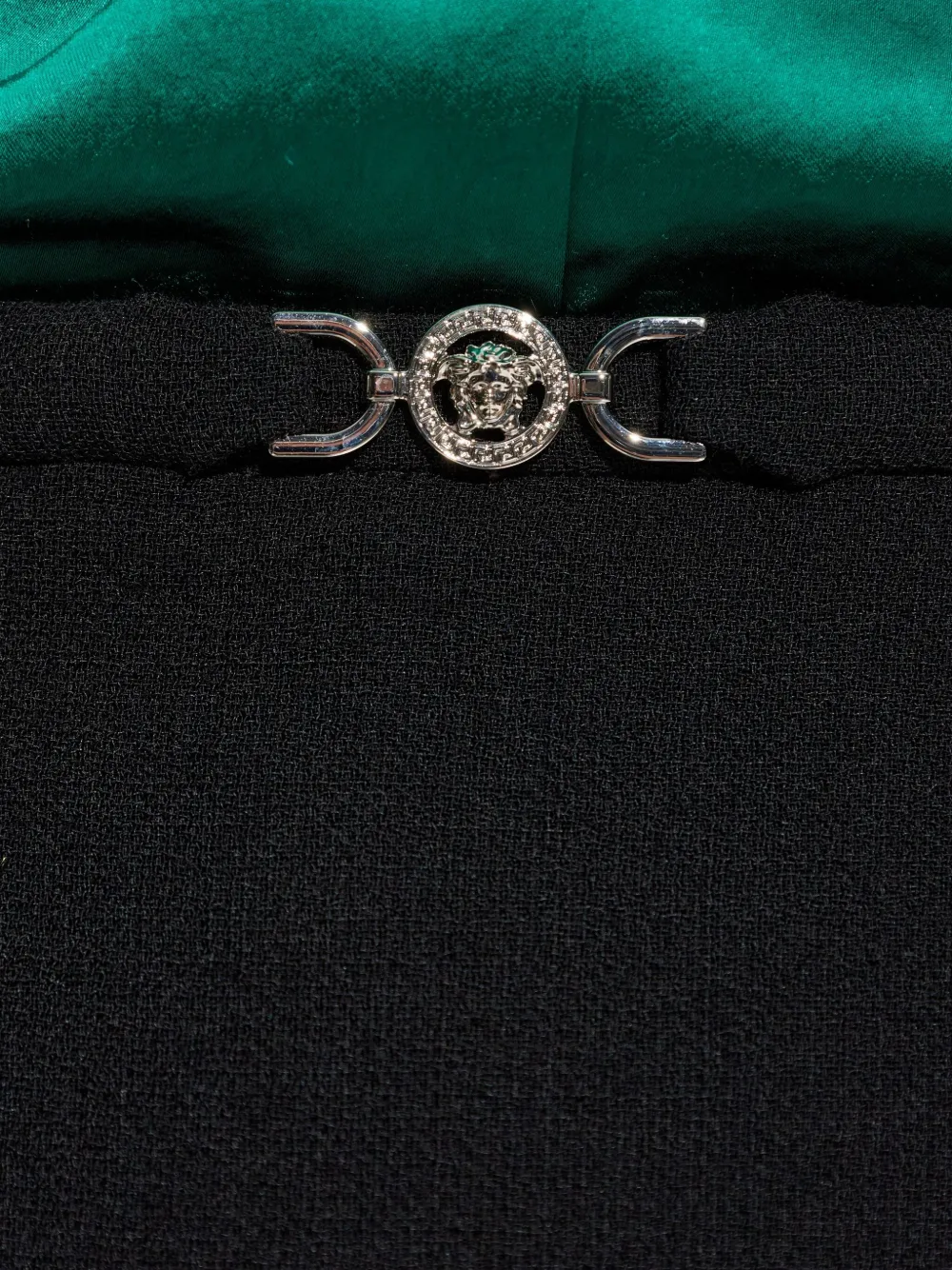 Versace Medusa-head-buckle Mini Skirt In Black