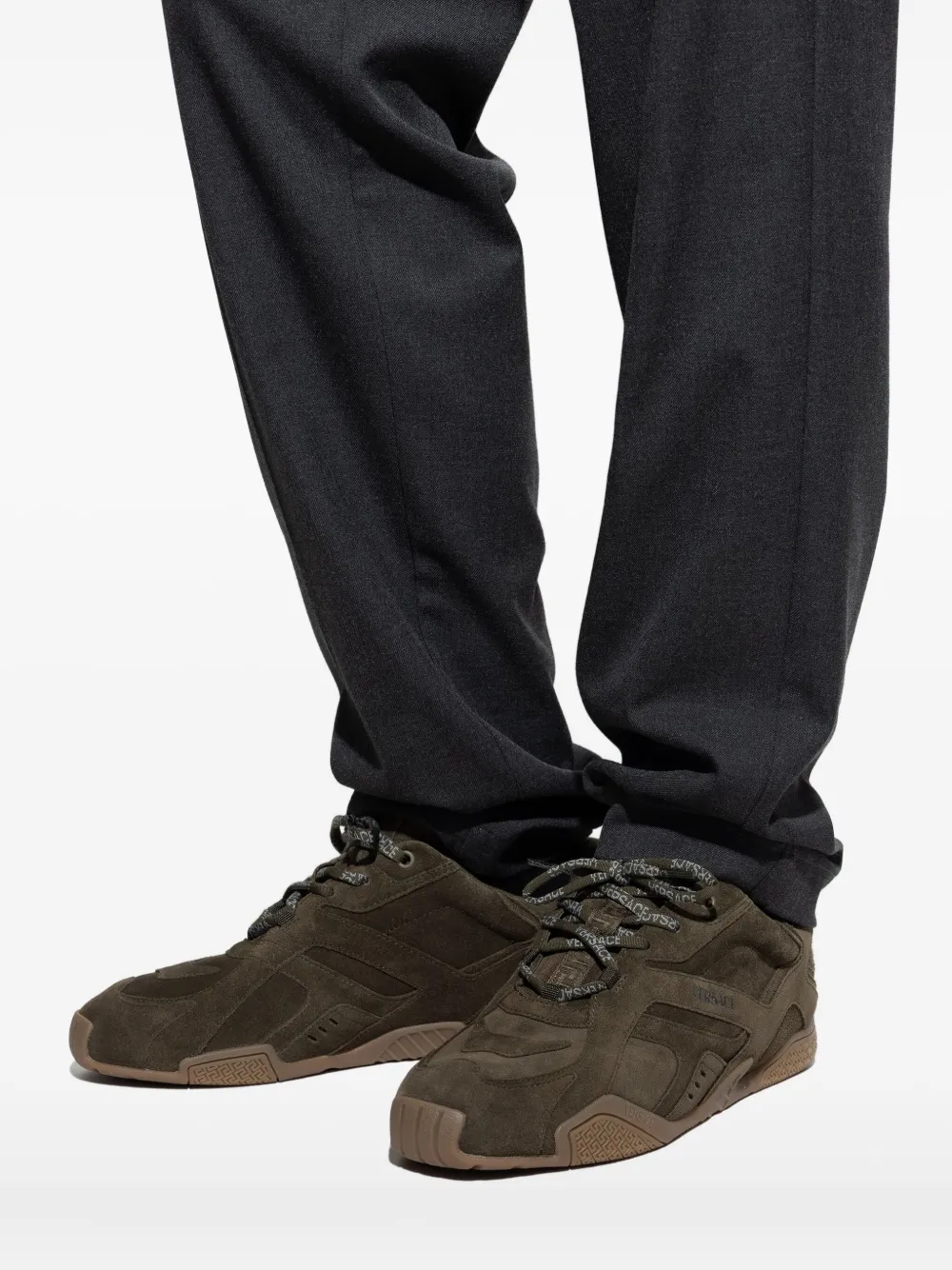 Versace Galaxia suède sneakers Groen