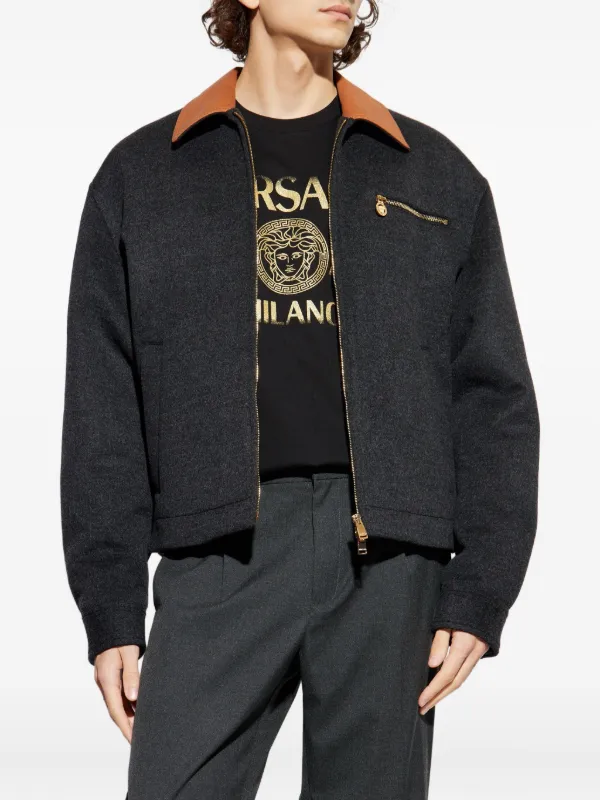 Versace ウールブルゾン | グレー | FARFETCH JP