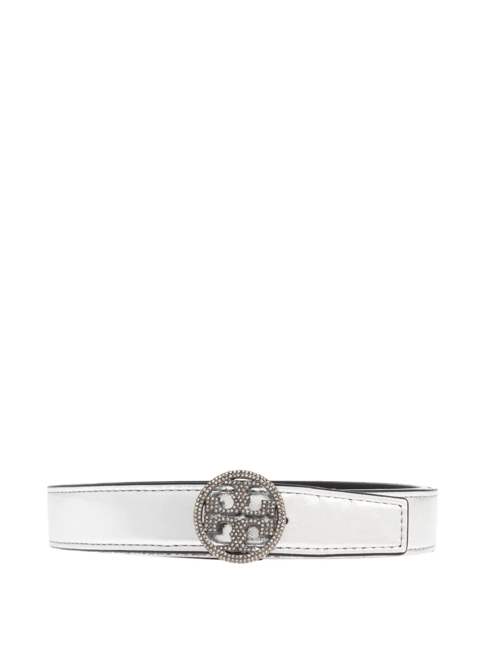 Tory Burch Double T Motif-embellished Buckle Belt In White