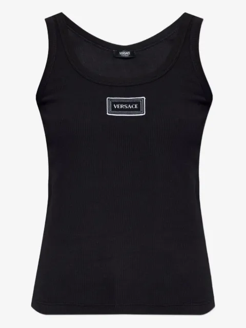 Versace logo-patch tank top