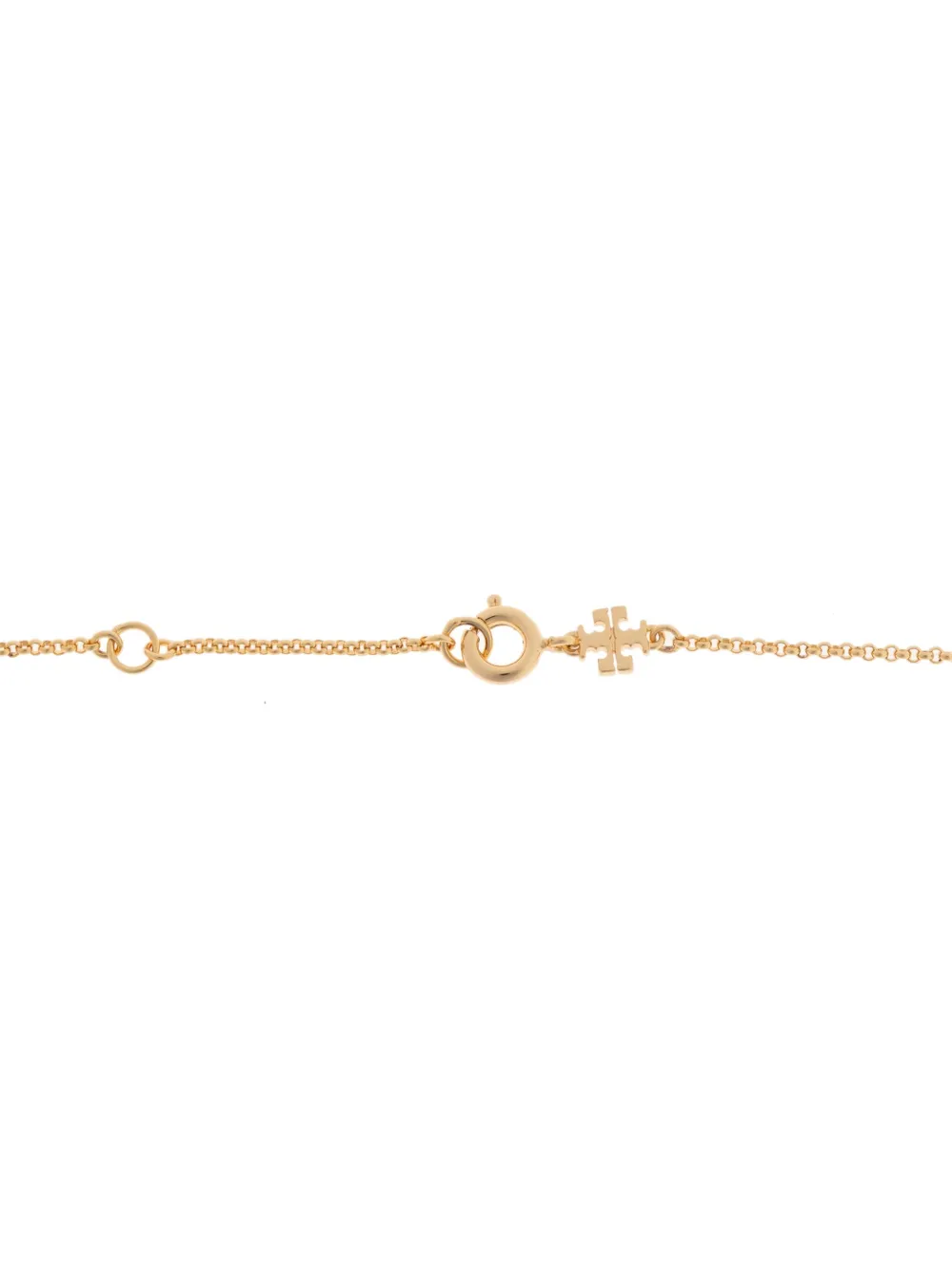 Tory Burch Logo-charm Chain Necklace In Gold