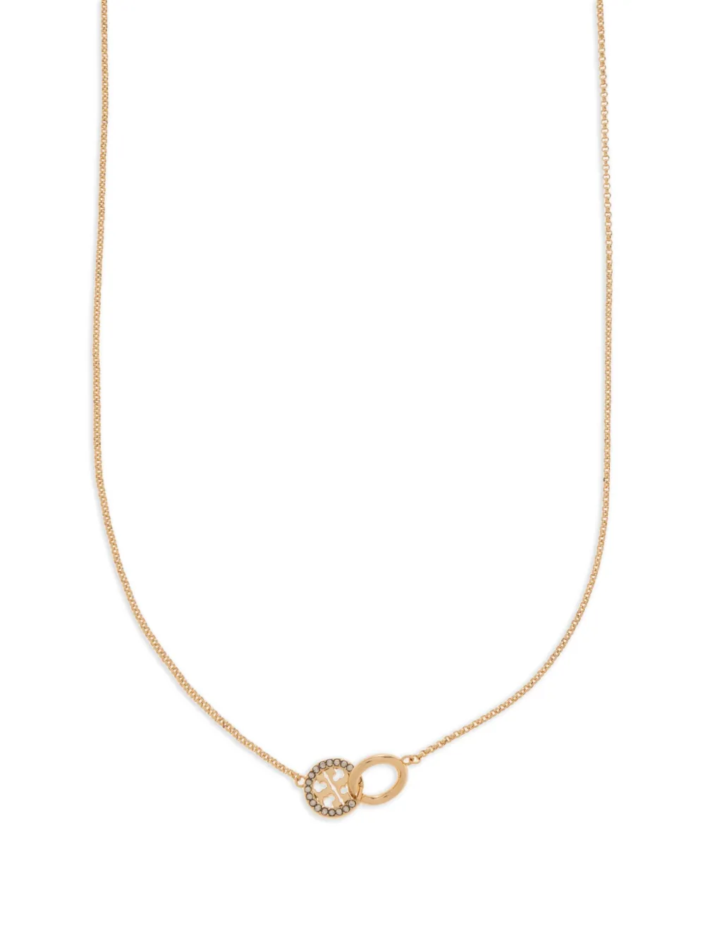  Tory Burch Logo-charm Chain Necklace - Gold 