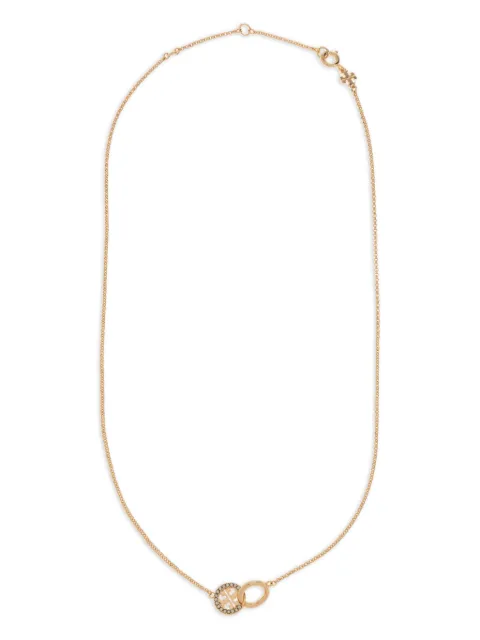 Tory Burch logo-charm chain necklace