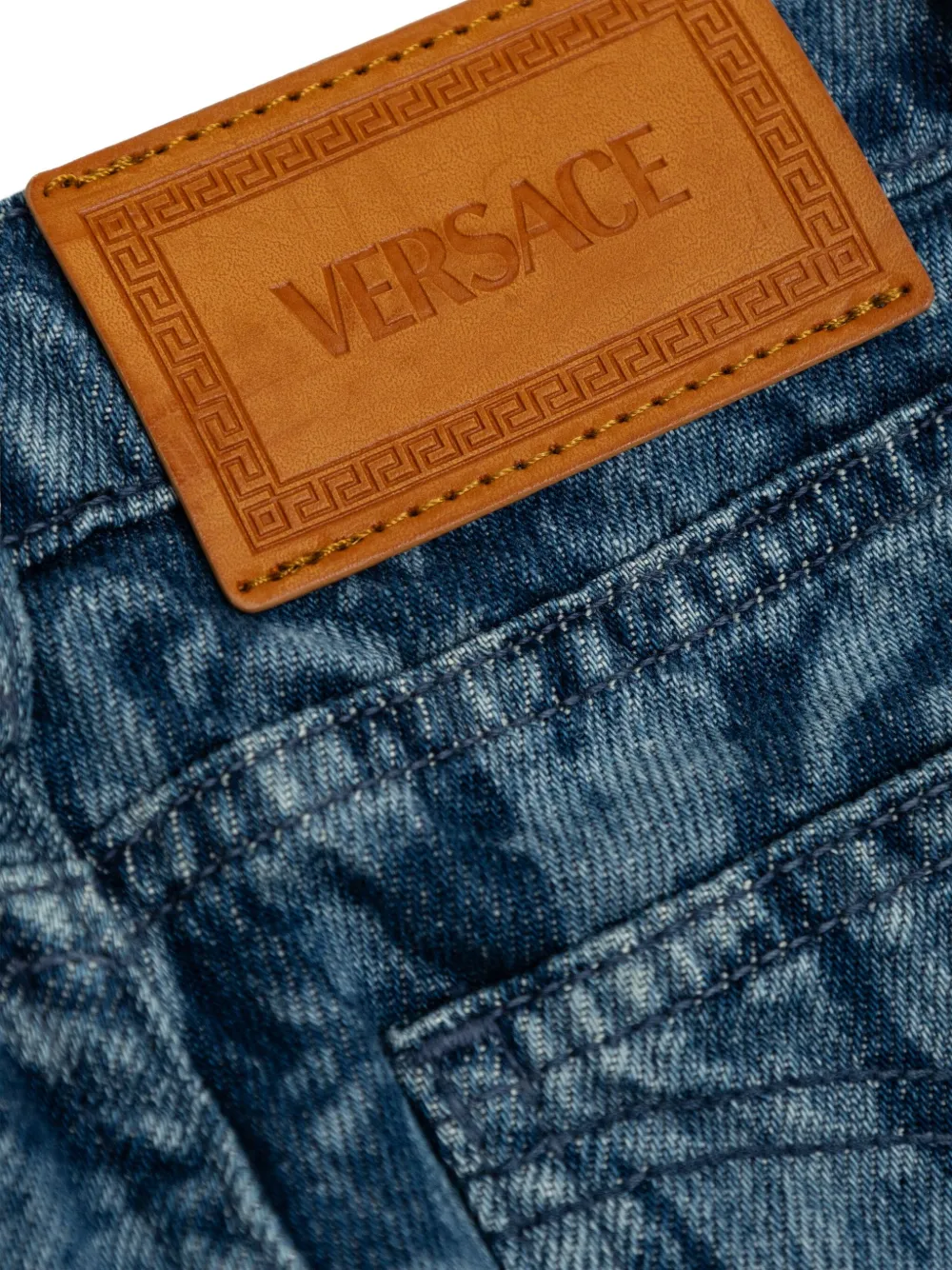 Versace Medallion-printed Jeans In Blue